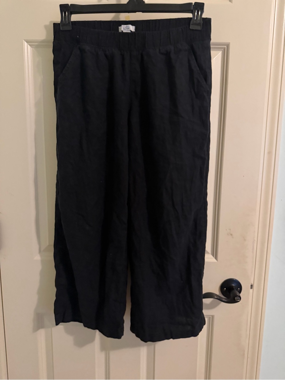 Women’s Black Wide-Leg Linen Blend Pants